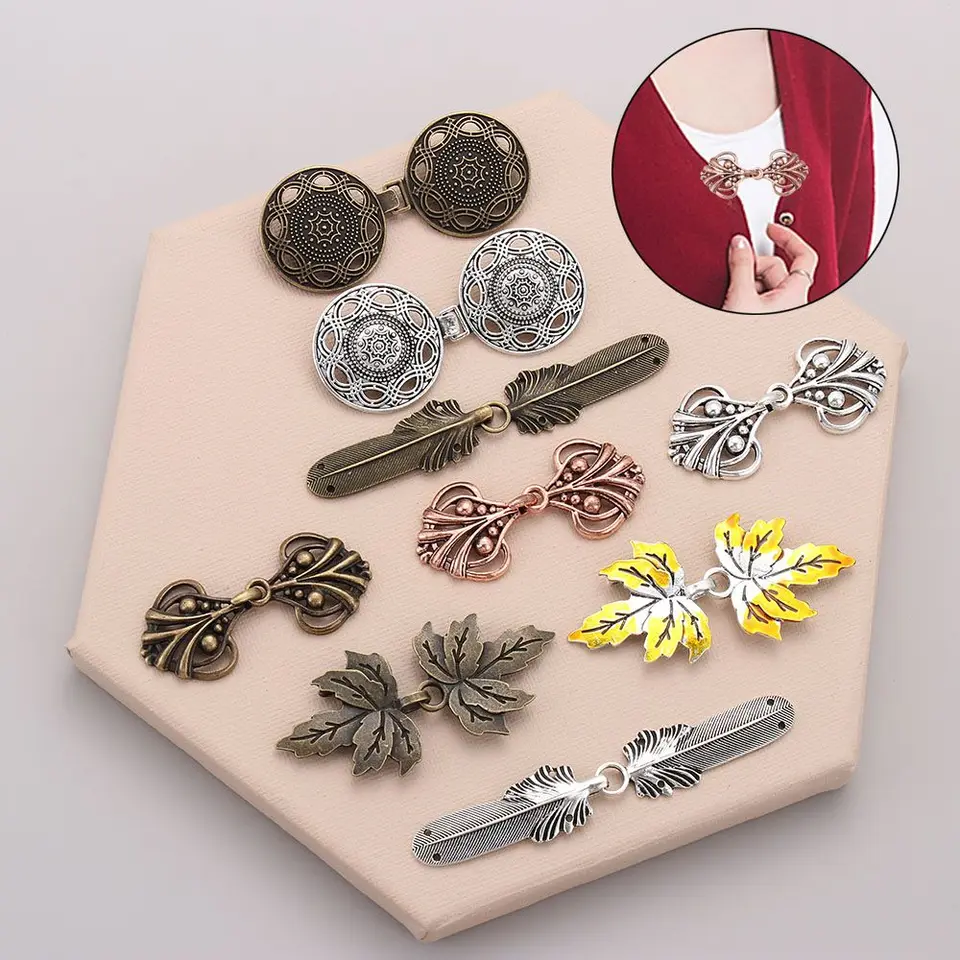 Nové vinobranie kardigan kačacie klip PIN DIY Šijacie spona Ženy šál blúzka goliera sveter šatka spona kúzlo doplnky