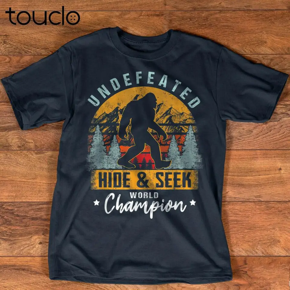 Nové vinobranie neporazené košele Bigfoot Skryť a hľadať tričko T-sexa Unisex S-5XL XS-5XL Custom Creative Tree Tee