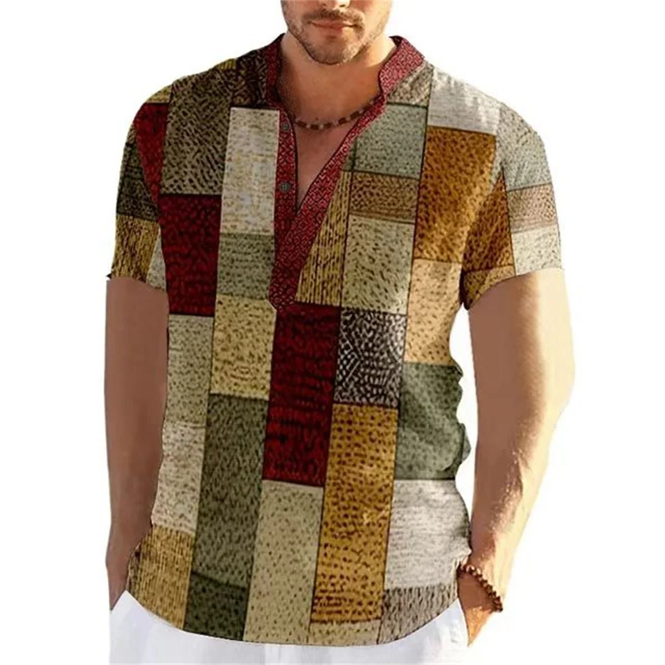 Nové vinobranie pánske košele Cast Fashion Patch Tlač košele plus veľkosť krátkeho rukávu ukazujúce polhráčku 25 farby xs-5xl