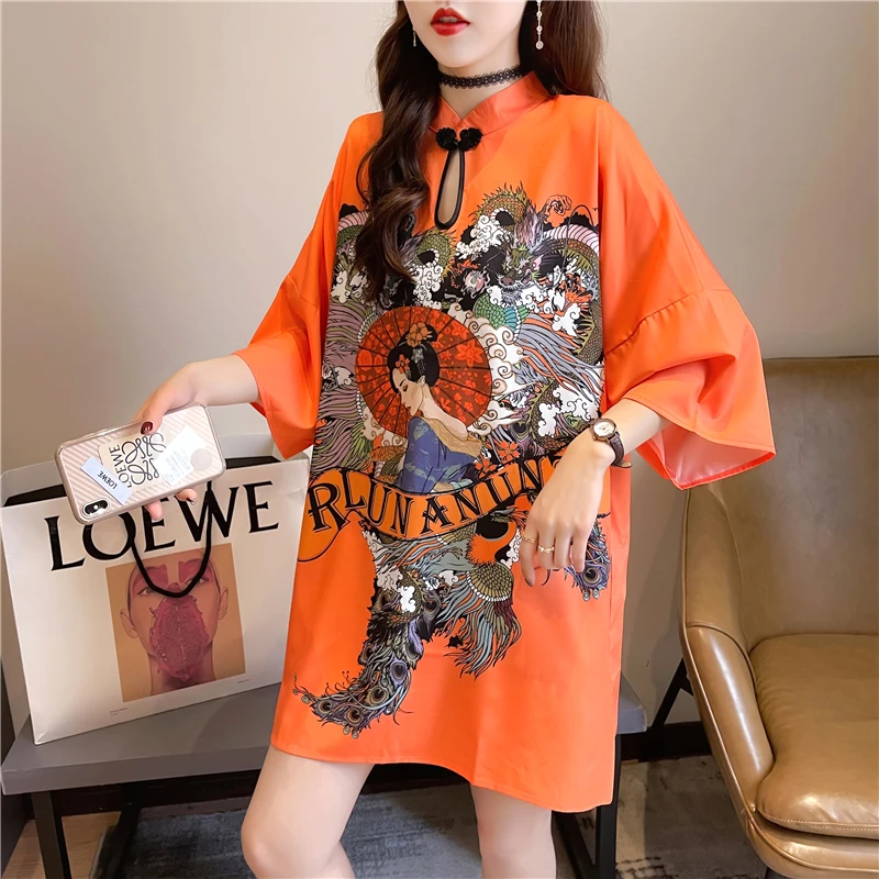 Nové vinobranie čínske topy Tops Female Cheongsam Tričko Suk