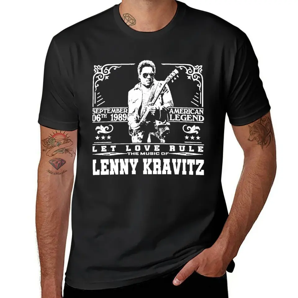 Nové vintage Lenny Kravitz hudobné legendy Essential Tričko Čierne tričká Letné topy roztomilé topy obyčajné biele tričká Men