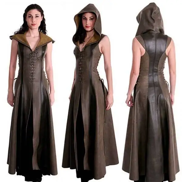 Nové vintage ženy obliekajú gotické stredoveké cosplay v krku v krku Halloween Renaissance Victoria Stredoveké odevy 2xl