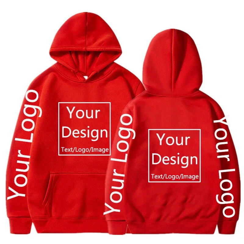 Nové vlastné mikiny DIY Text logo Obrázok Tlač vysokokvalitného oblečenia Prispôsobené Športové príležitostné mikina veľkosti XS-4XL Vianočný darček