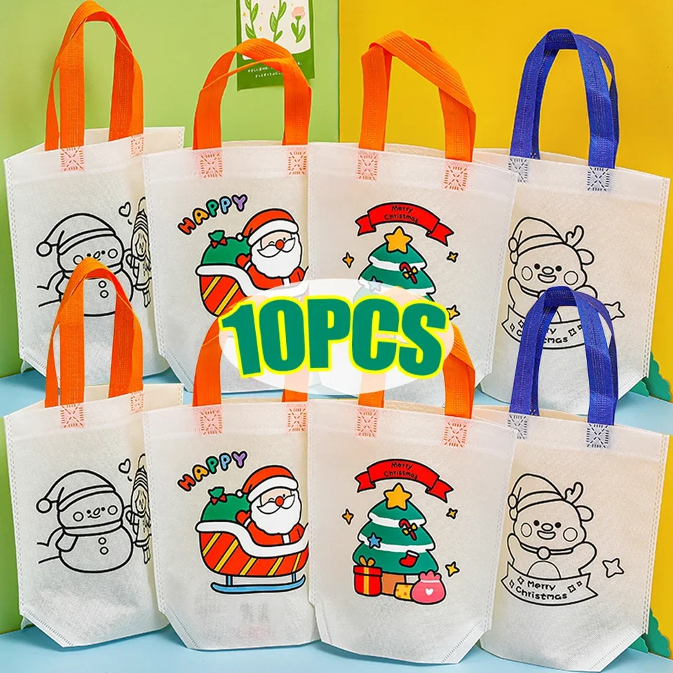 Nové vo vianočných darčekových taškách karikatúra roztomilý Santa Elk Snowman tlač netkanú kabelku Horúca naliehavú veľkoobchodné večierky Decor Supplies