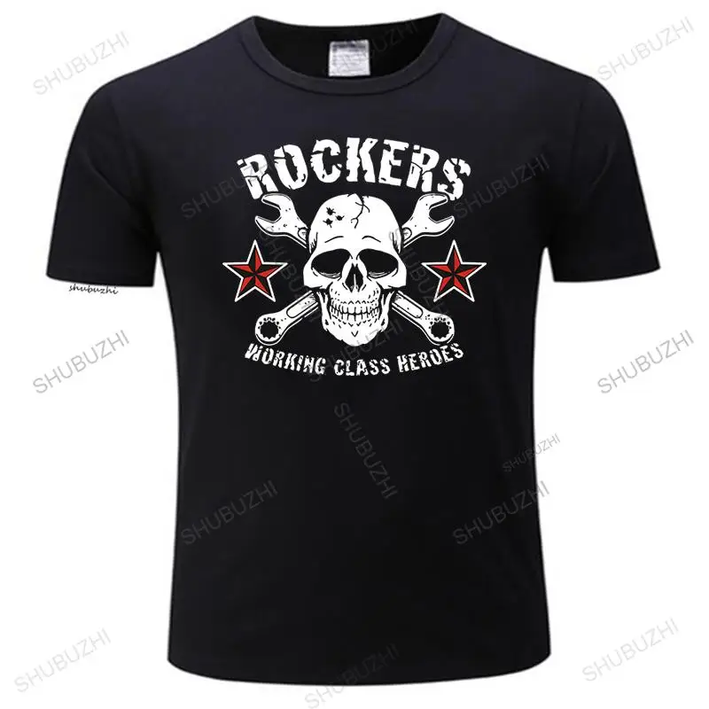 Nové vtipné oblečenie Príležitostné tričko s krátkym rukávom Rockery Pracovná trieda Hrdinovia - rock'n'roll rockabilly punk rocker lebka tričko