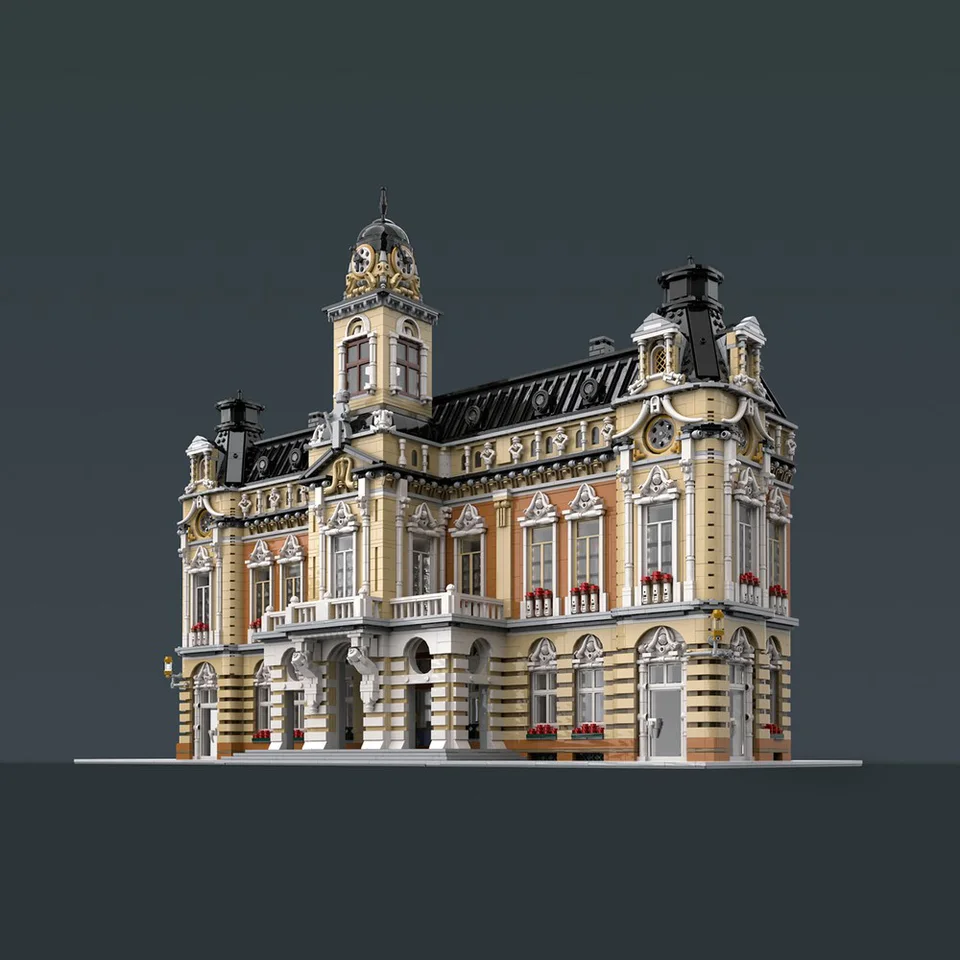 Nové vysoké obtiažnosti MOC 14705ks Slávne architektúra Mestský model radnickej haly Hrad Building Blocks DIY Hračky Brick Birthday Darčeky