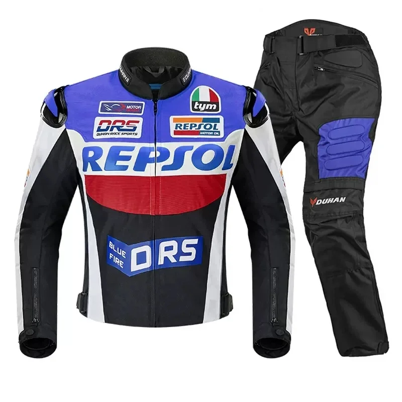 Nové zimné pánske motocykle jazdecké bunda Duhan Repsol Motocross Motocross Clothes s 600D Oxfordské bundy odnímateľné teplé podšívka