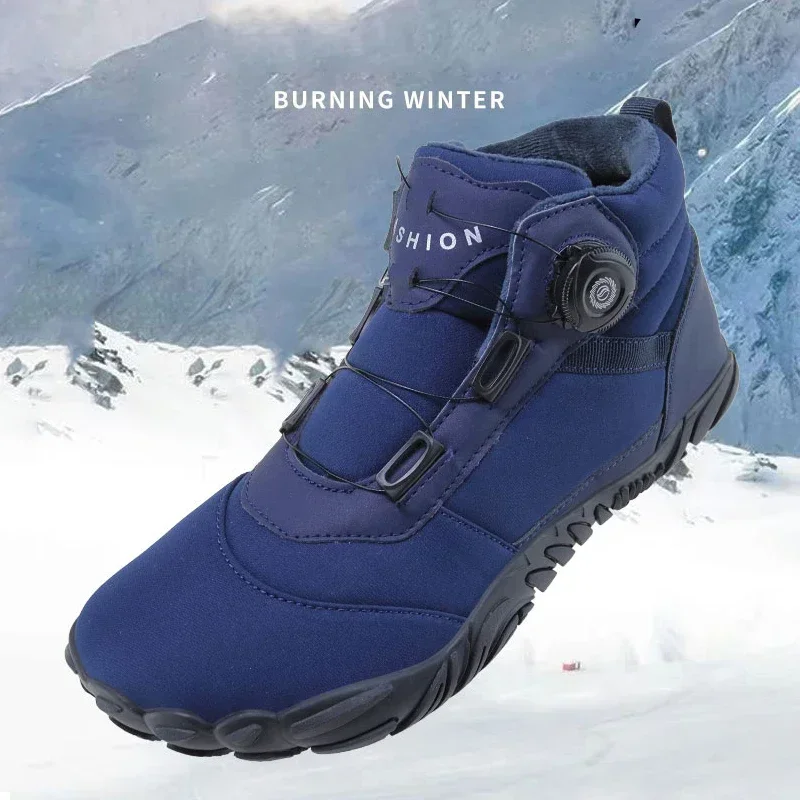 Nové zimné topánky Men Sneh naboso neformálne topánky Outdoor nepremokavé pracovné topánky teplé kožušinové topánky topánky Snehové topánky plus veľkosť 49