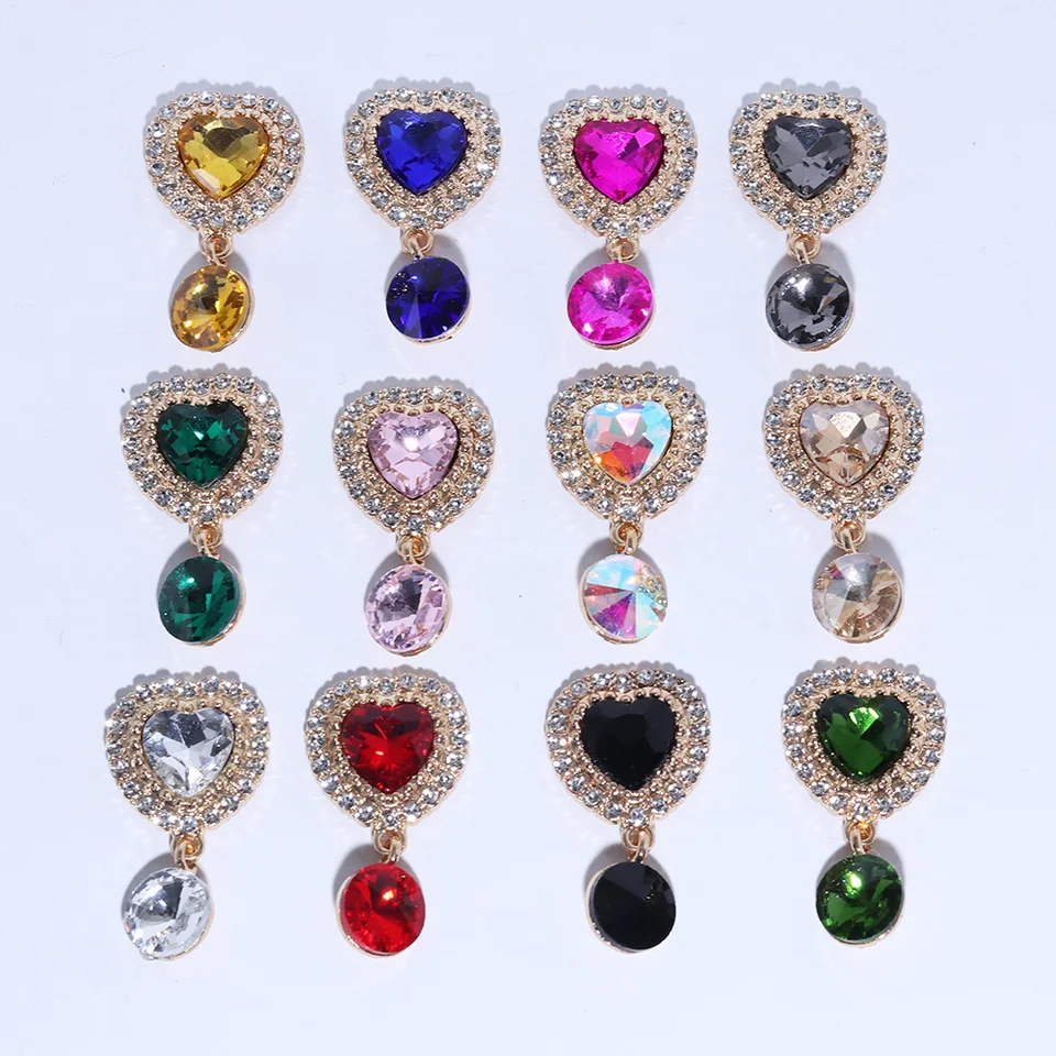 Nové zlaté a strieborné srdiečko Crystal Shinestone Brochs doplnky pre domácich majstrov