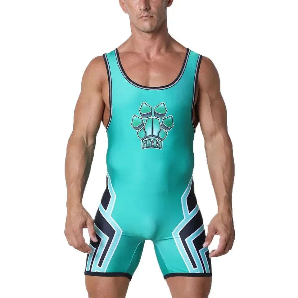 Nové zápasové singletové bruško Ovládanie oblečenia Pánska telocvičňa Sports bez rukávov Triatlon na vzpieraní odev Running One Piece Bodysuit