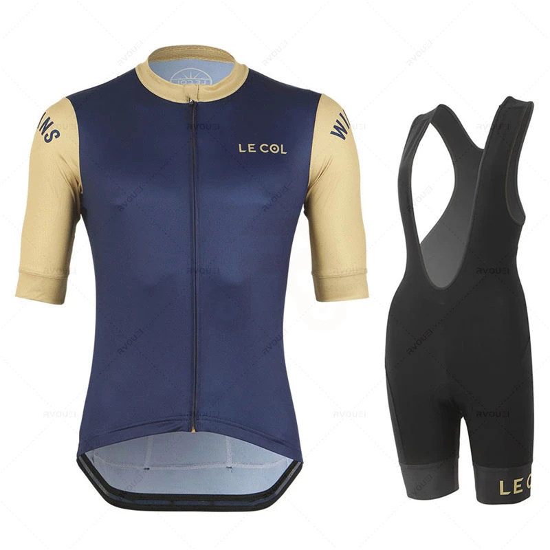 Nové závodné modré letné cyklistické odevy súpravy Pro Team Bicycle Short Ruckve Maillot Ciclismo Priedušný pánsky cyklistický dres