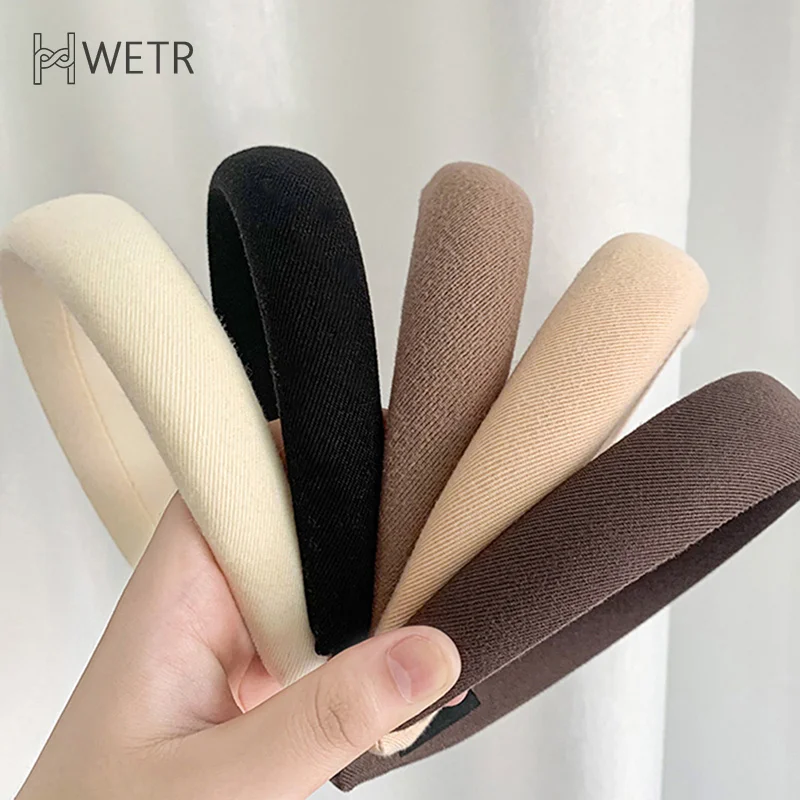 Nové čalúnené čelenky Ženy Hrubé zamatové vlasové obruče Girls módne špongie Hairband