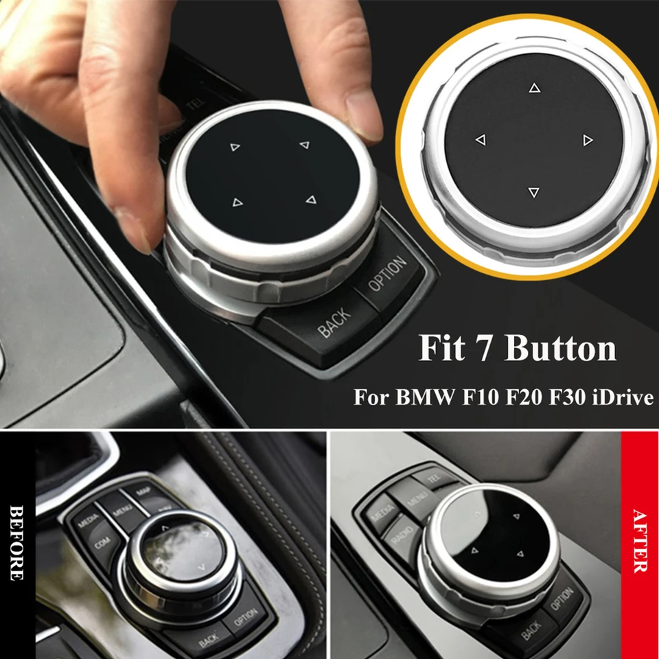 Nové čierne strieborné modifikované stredová konzola Multimediálne ovládacie gombík Trimácie kryt dekorácie ABS plast pre BMW F10 F20 F30