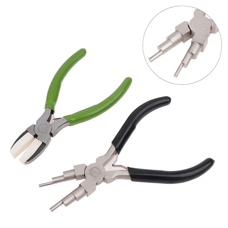 Nové čierne/zelené kliešte na ploché nosy 6 v 1 okrúhle nose Plieš pre DIY Wire Baling Jewelrry Tvorba slučky Trvanáce diagonálne kliešte