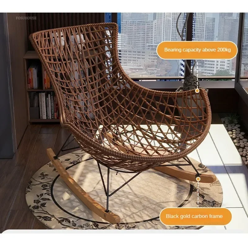 Nové čínske retro záhradné stoličky pre B&B Creative Rattan Designer outdoor Furniture for Garden Adult Semi-Recling Stolička