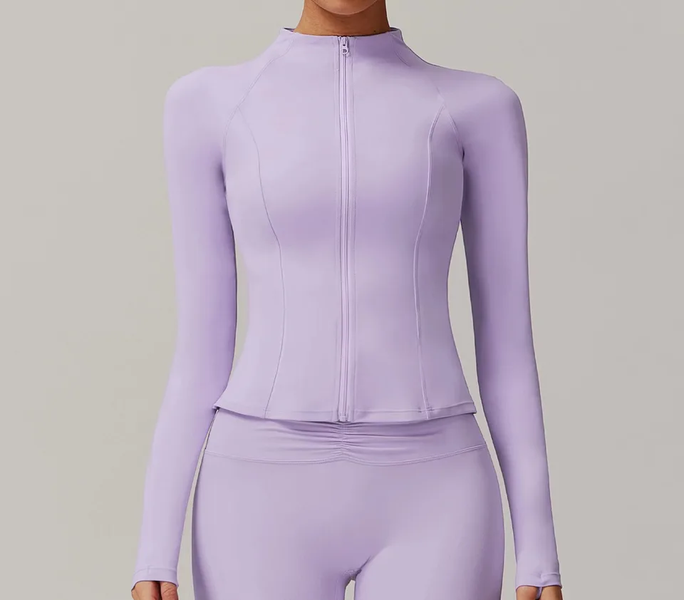Nové športové zipsové bunda Dámska telocvičňa Pilates Tops Tops Coat Running Women Dámske jogy oblečenie Workout Tops Tops Fitness Sportswear Gym