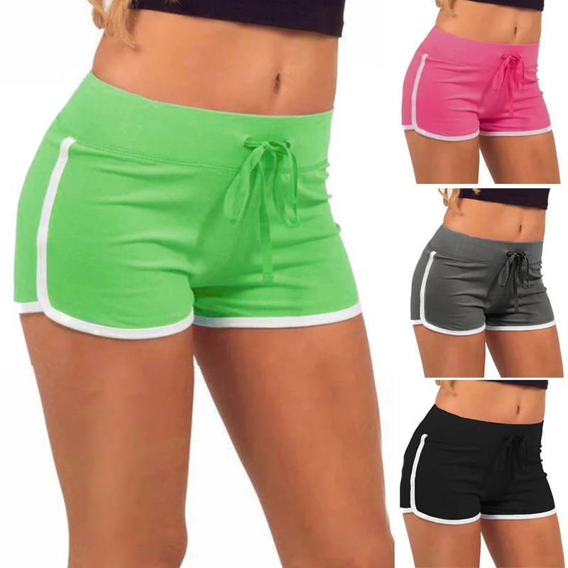 Nové ženy jogy šortky letné príležitostné replachové kraťasy Skinny Patchwork Shorts