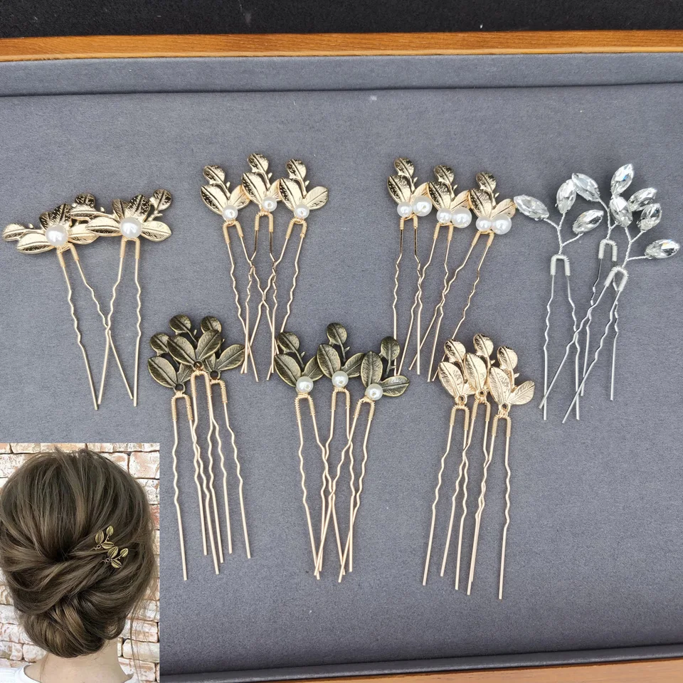 Nové ženy Leaf u Tvar Hairpins Kovová barreta klip Svadobné svadobné vlasové šperky doplnky módne účesy dizajnérske náradie