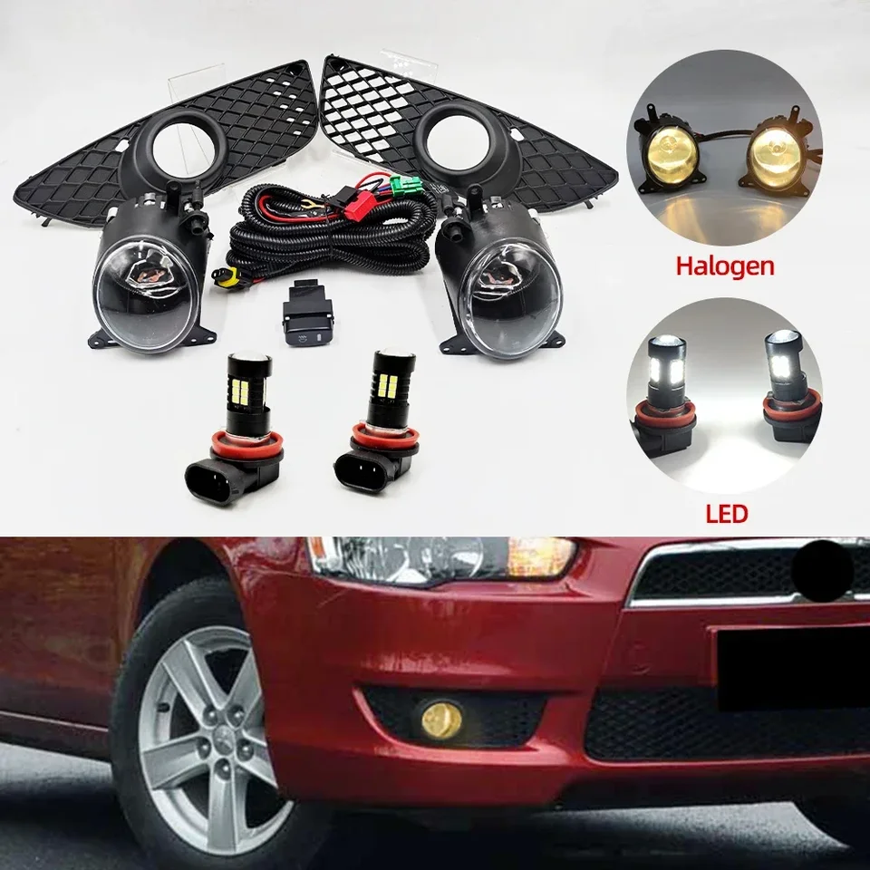 Nové！ 1 Set Foglights pre Mitsubishi Lancer Lancer-Ex 2008 2009 2010 2010 2011 2012 2013 LED Hmlové svetlo predné nárazník mriežka hmlová žiarovka SW SW