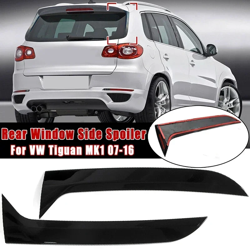 Nové！ 2ks pre Volkswagen Tiguan MK1 Zadné okno Svetlé čierne bočné spojlerové dekorácie Doplnky 2007-2016