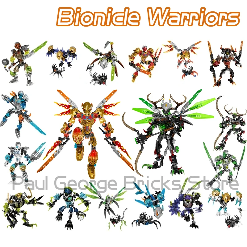 Noví Bionicle Warriors Building Blocks Golden Mask Anime Action Figures vojak Robot Bricks Hračky pre chlapcov