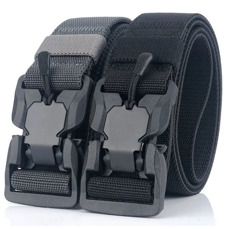 Noví muži opasok Outdoor Hunting Čierne vojenské taktické taktické rýchle uvoľnenie Magnetická pracka Multifunkčné plátno Nylon pásové pásy remienok