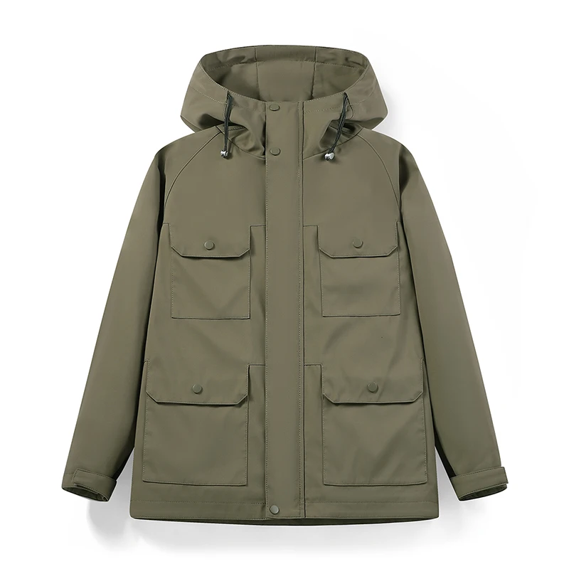 Noví muži s kapucňou Outwear Army Green Coat Zipper Pánske taktické uniforma pánske bombardovacie bunda Nová jar jesenná mužské baseballové bundy