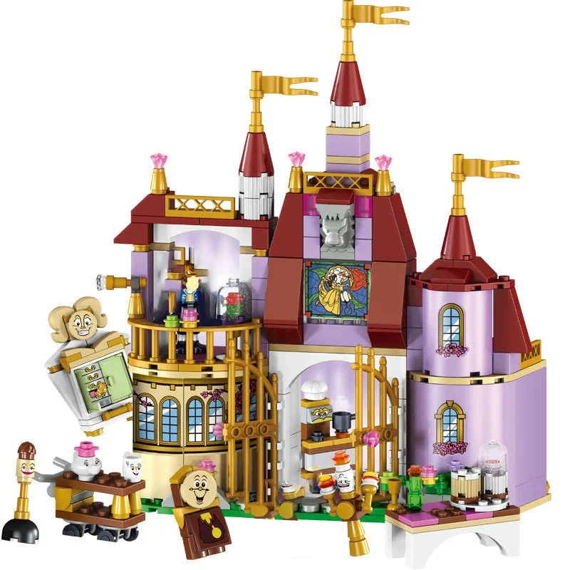 Noví priatelia krása a zvieratá princezná Belle Enchanted Cast Building Blocks Blocks Girl Kids Model hračky
