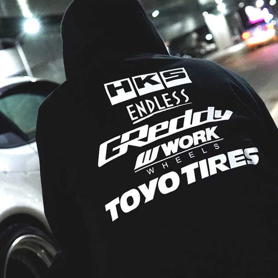 Noví prílety Jeseň a zimná japonská japonská JDM upravená v štýle automobilu HKS Endless Pure Pure Cotton Adult Racing Sport Unisex Pullover