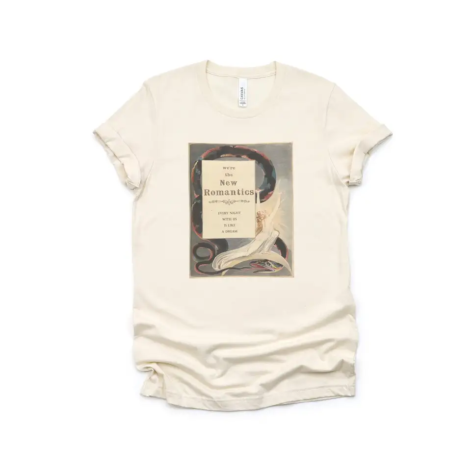 Noví romantici tričko folklór Crew Neck Swift Merch Original Design vintage štýl William Blake