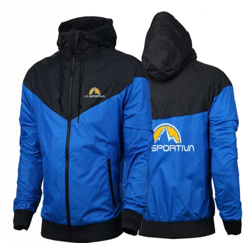 Noví voľný čas Men Jarná jeseň LA Sportiva Logo tenké slly s kapucňou vodotesný šport Hight Kvalita farebná farba veterných plášťov Coats