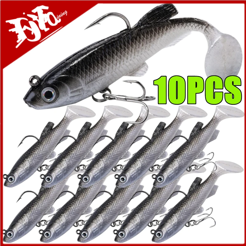 NOVÝ 10-1PC Jig Hook Silikone Soft Soft Set Swimbai