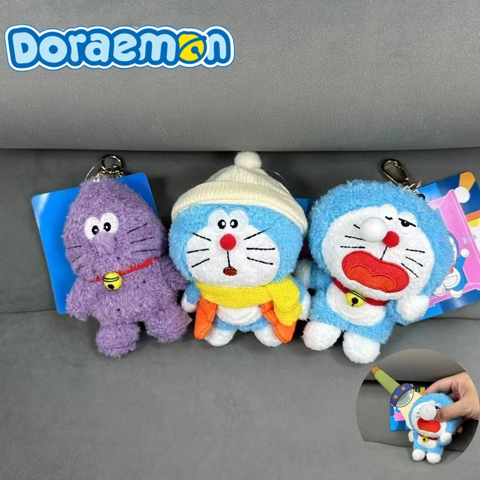 NOVÝ 10 cm Doraemon Populárny anime kawaii super roztomilý plyšový keychain knapsack prívesok priatelia Plush Doll Bat