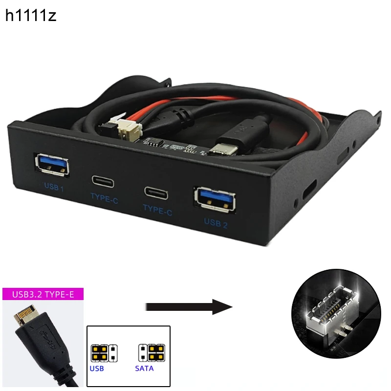 Nový 10G USB 3.2 Gen2 Gen2 Hub 2x USB3.2 Gen2 + 2x Typ-C Typ E Type E do predného typu C pre pracovnú plochu 3,5 