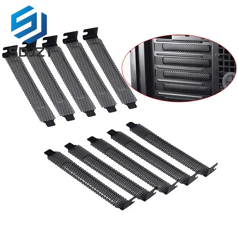 Nový 10ks/šarža čiernej tvrdej oceľovej prachovej filtra Blanking Plate PCI Slot Cover