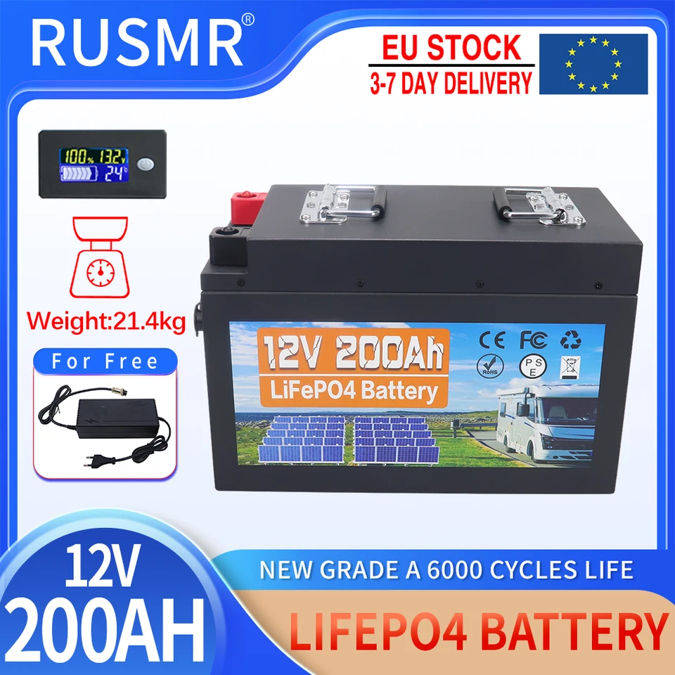 NOVÝ 12 V 150AH 200AH LIFEPO4 Vstavaný BMS litiumfosforečnanový bunka 6000 cyklov RV Campers Golf Cart Solar Daň zadarmo