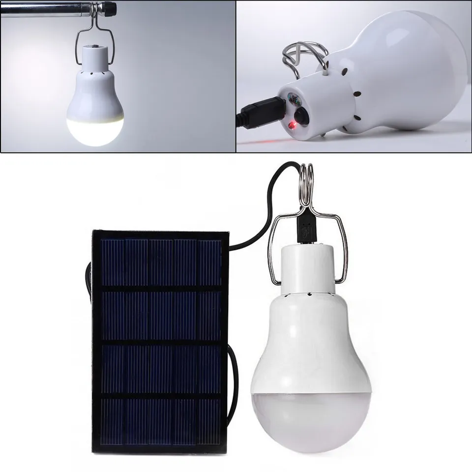 NOVÝ 15W 110LM SOLÁRNA ENERGICKÁ POKLADLA LED žiarovka Ochrana žiarovky Prenosná LED žiarovka Light Energy Lamp Domov vonkajšie osvetlenie