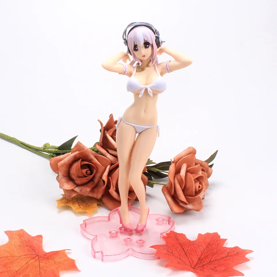 Nový 19cm Japonsko Anime Super Sonico Animation PVC Akčná figúrka Sex Girl Girl Kawaiii Model hračky zbierka Diláčik darček