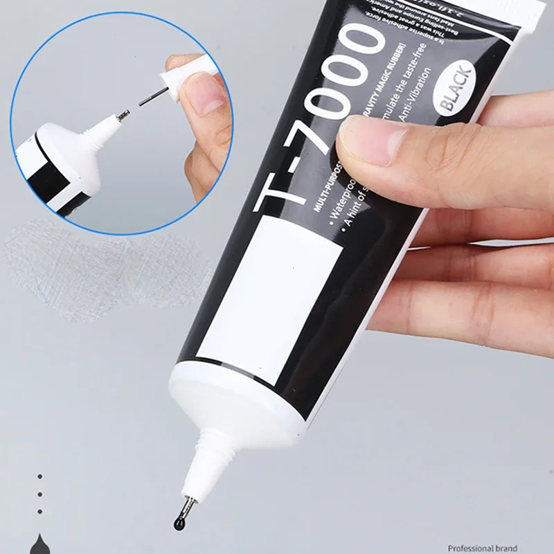 NOVÝ 1PC 15/50/110ML T7000 Black Contact Contact Tablet Opravy lepidla T-7000 Elektronické komponenty lepidla s hrotom aplikátora