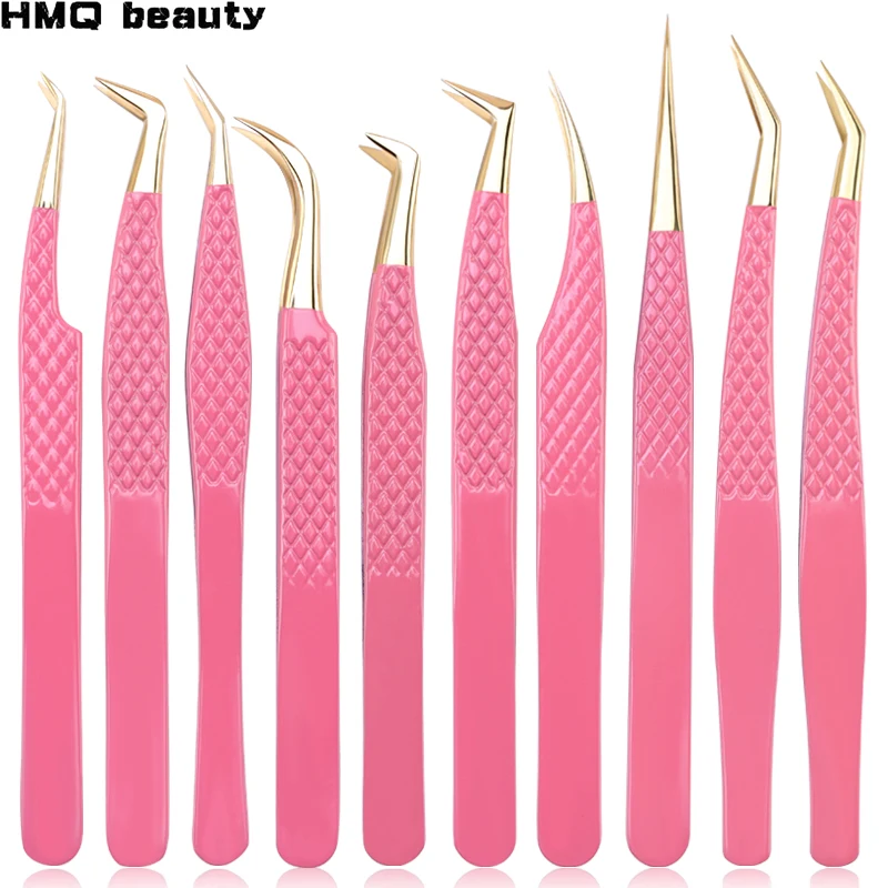 NOVÝ 1PC Pinidy pinzety Ant-Static Nemagnetický profesionálny profesionálny klenot 3D mihalnice Pinnension Tweezer 100% Uzatvárací make-up