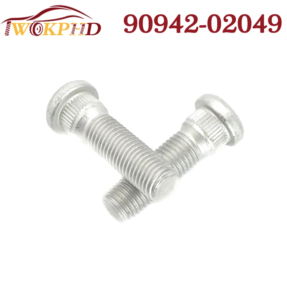 NOVÝ 2 PCS LUG LUG Stud Hub Bolt 90942-02049 pre Toyota Corolla Camry Tacoma Tundra 4Runner Scion TC Lexus ES250 GX460 GX470