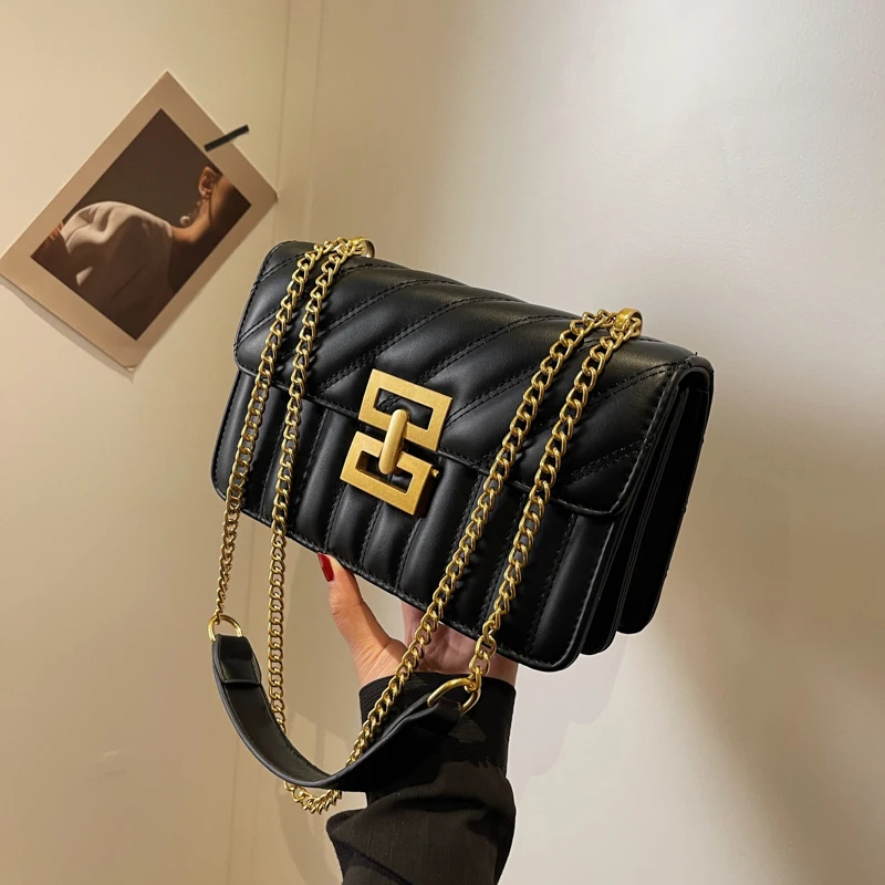 Nový 2024 High-end Design Luxury Bag Dámska kabelka kabelka s kabelkou na rameno štvorcový taška Pu Crossbody Bag Light Luxury Senior