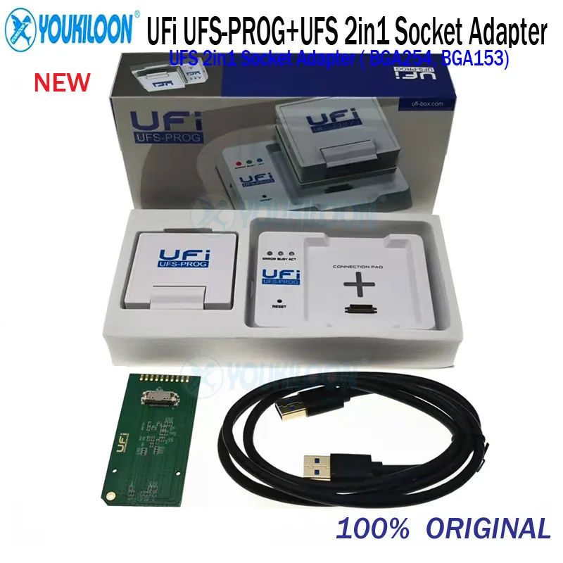 Nový 2024 Original UFI UFS-Prog Toolbox s adaptérou UFS BGA Socket Adapter (UFS 153, UFS 254, 2 v 1 soketu) UFI UFS PROG PRE BOX UFI