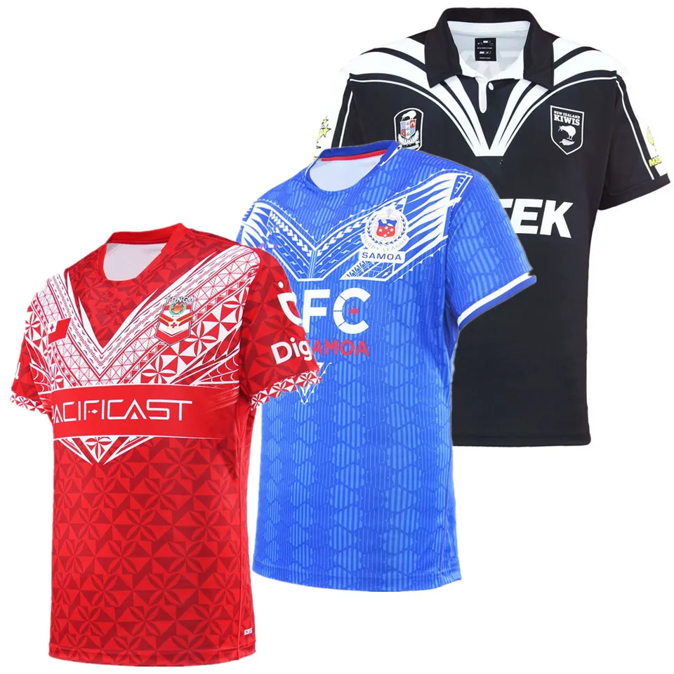 Nový 2025 Kiwis Samoa Tonga Rugby Jersey Nový štýl Rugby košeľa tričko S-5XL Prispôsobenie Názov a číslo