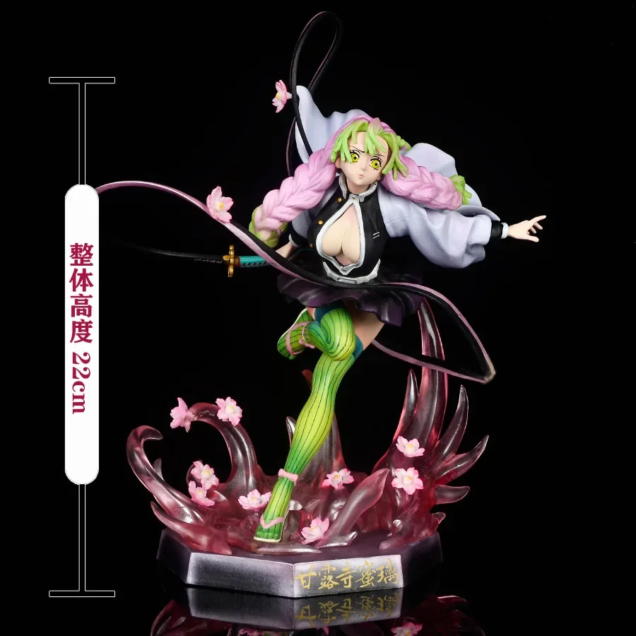 Nový 22 cm anime démon Demon Slayer Kanroji Mitsuri Action Figures PVC Model socha kawaii hračky Doll Desto Destor Collection Darček