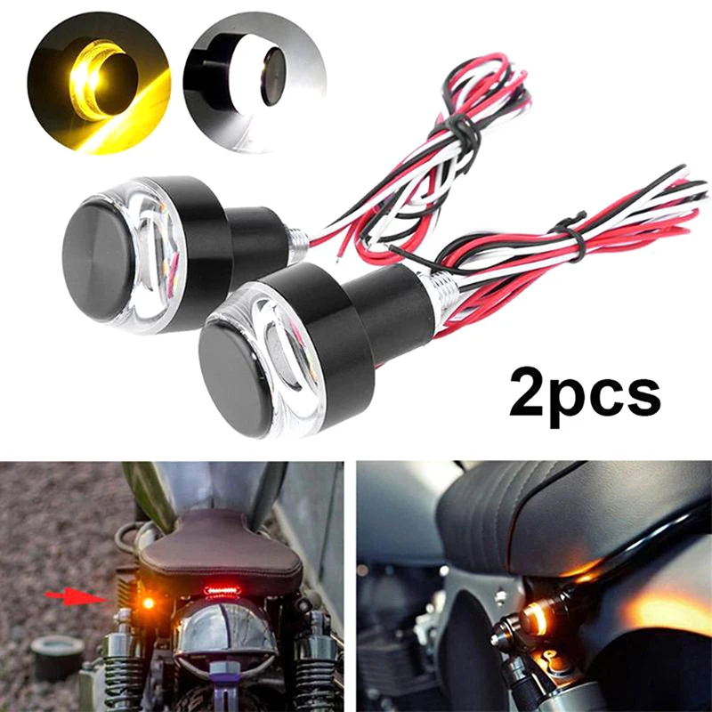 NOVÝ 2KS Motorcycle LED riadidlá koncovky Signálne svetlo pre 22 mm riadidlá bočná lampa Lampa biela žltá/červená/modrá rukoväť blinker