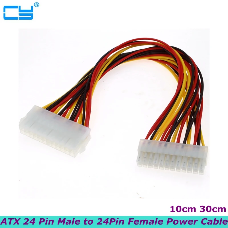 Nový 30 cm ATX 24pin mužský ženský predlžovací kábel, ktorý sa používa v počítači Host PC PC PSU TW