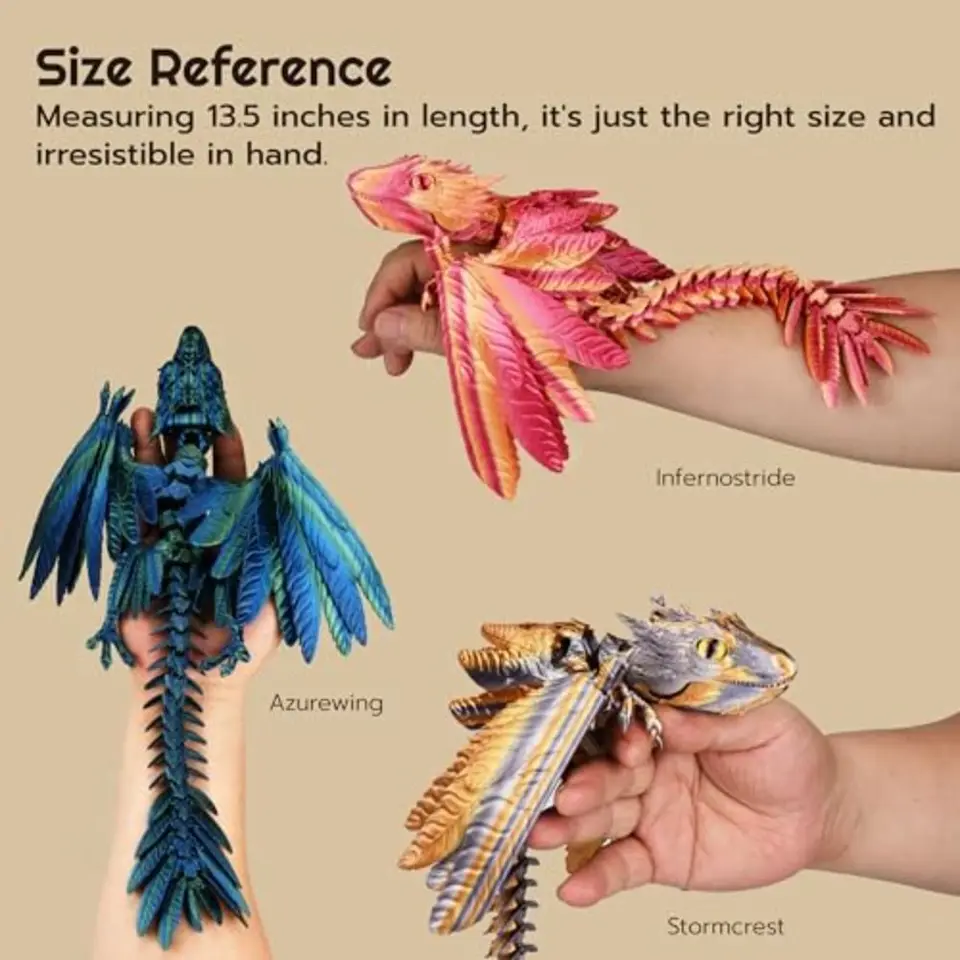 Nový 3D tlačený drak spoločný pernatý pterosaur ručný model modelu krajina budovanie dinosauru