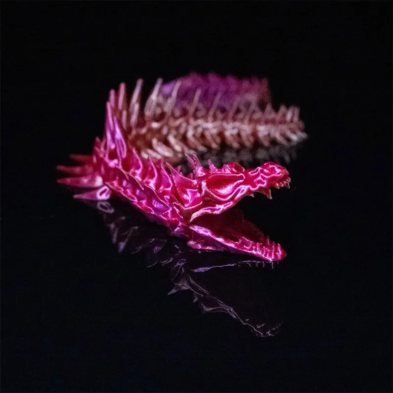 Nový 3D tlačený kosť had figurín Model Ornament Celé telo pohyblivé simulácie zvierat dekorácie stolné domové dekorácie Darček