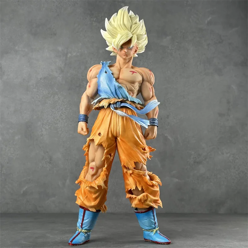 NOVÝ 44 cm Dragon Ball Super Saiyan Battle Poškodenie Syn Goku Anime postava Socha Desktop Ornament PVC Action Figurín Decor Figurine